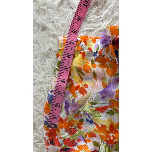 Apparenza Women's Size 1X Multicolor Floral Sheer Button Up Blouse #0388 - Picture 9 of 11